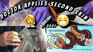 Dr.👩‍⚕️ Applies #SecondSkin  💉 Explains How -to / Removal 😷 #TattooAftercare #shorts #tiktok #Dr