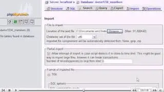Importing databases and tables with phpMyAdmin - phpMyAdmin  Tutorials