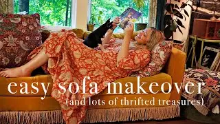 Adding some boho flair to my sofa + decorating the cottage with my new thrifted treasures (story 83)