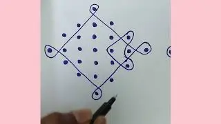 Daily easy Sikku Kolangal  7×1 dots Muggu