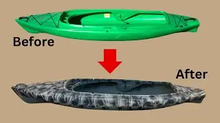 DIY KAYAK CAMO PAINT JOB / HOW TO SPRAY PAINT KAYAK CAMO