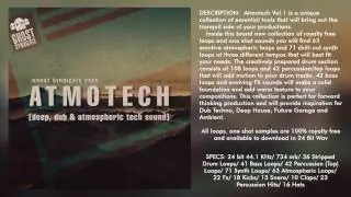 SAMPLE PACK: ATMOTECH VOL.1 (Royalty Free): Dub Techno/ Dub House/ Techno/ Ambient