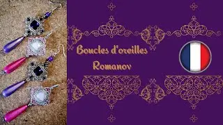 Boucles d'oreilles Romanov_ Tissage peyote miyuki et toho