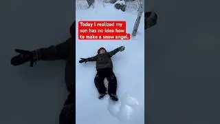 Take time to teach things like this. #backyardfun #snowangel #parenting