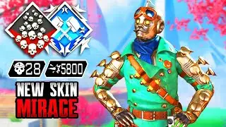 NEW MIRAGE 28 KILLS AND 5800 DAMAGE IN AWESOME GAME (Apex Legends Gameplay Season 20)