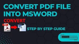 HOW TO CONVERT PDF FILE INTO MS WORD- STEP BY STEP GUIDE