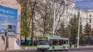 Минск.Поездка в троллейбусе БКМ-221,борт.4686,марш.68 (09.03.2019)