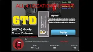 How to get Sus Badge in Goofy Tower Defense ALL 4 SPOTS | ROBLOX