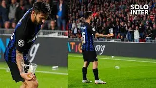 Politano prende la birrra al volo - PSV Eindoven-Inter 1-2