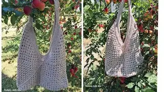 Проста сумка гачком із бавовни/Як в'язала?