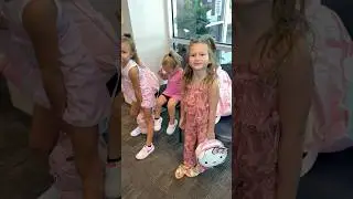 Girls start their first day of school 