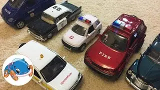 Служебный транспорт, полиция, машинки для детей. Vehicle, toys, Police, Ambulance, cars