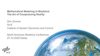 American Modelica Conference 2022 - Keynote 2 - Dr. Dirk Zimmer - DLR