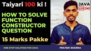 Function Constructor Questions Computer Class 10 ICSE ISC Java Programming