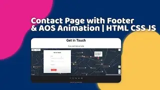 Contact Page with Footer & AOS Animation | HTML, CSS, JS, AOS Animation