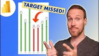 How to EASILY create gauge charts with target lines using standard visuals in Power BI