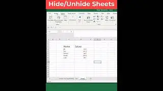 Hide / Unhide excel sheets |samehulhaq