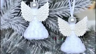 Рождественский ангел крючком. Мастер-класс. Новогодняя игрушка на ёлку своими руками за 10 минут