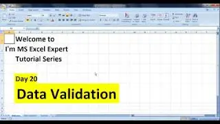 Data Validation Function | I'm MS Excel Expert Tutorial | Day 20 | Finance Guy Nishant