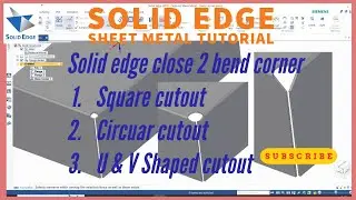 solid edge sheet metal tutorial | 2 corner bend | solid edge 2 corner bend
