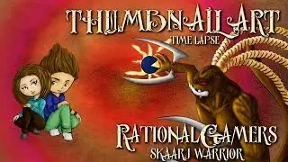 THUMBNAIL ART -- Skaarj Warrior from Unreal Tournament (TIME LAPSE)