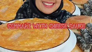 GIMMARI WITH CHEESE SAUCE #asmr #asmreating #asmrsound #asmrcheese #asmrcheesy #friedseaweedroll
