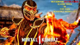Mortal Kombat 1 - MK9 Scorpion (Sektor Kameo) Klassic Tower On Very Hard No Matches/Rounds Lost