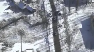 Drone footage from Vuhlehirsk, Lohvynove and Debaltseve shows destruction, Russian army tanks