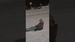 We tied a sled to my truck...