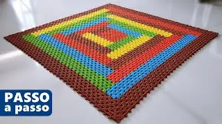Square crochet rug, COLOR MOSAIC PATTERN step by step
