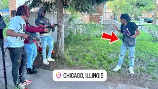Reaching Hand In Bag In The Most Dangerous Hood In Chicago Illinois