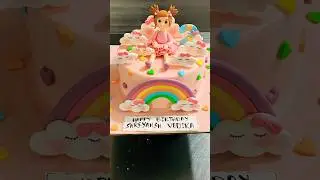 2nd year birthday celebration 🎉 rainbow 🌈 doll cake 🎂 #cake #art  #viralshorts  #youtubeshorts