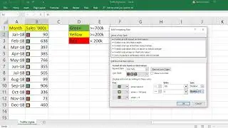 EXCEL: How to create TRAFFIC LIGHTS for a list of values based on a criteria in Excel Dashboards