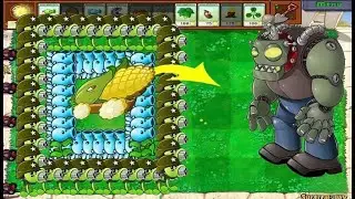 999 Gatling pea , 999 Snow pea and 1 Cob canon vs Dr Zomboss - Plant vs Zombies hack gameplay