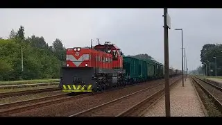 Locomotive TEM TMH-012 with a freight train