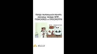 Когда пытаешься понять разницу между ВПР, ПОИСКПОЗ и ПРОСМОТРХ #excel #юмор #memes #мемы #прикол