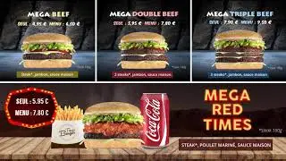 Digital Menu Board / Menu Board Vidéo -  Times Burger