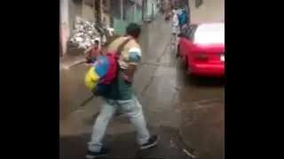 Street slip n slide bad aim. I hope he’s ok.