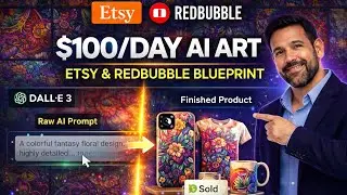 DALL-E 3 AI Art for Print on Demand: Make Money on Etsy & Redbubble (Full Masterclass)