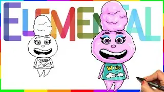 How To Draw Gale from Elemental the wind Element | Draw 4u