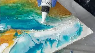 NEW Fluid Art Technique! Texture & Flow