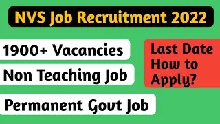 NVS Job Recruitment 2022 Jobs for Freshers  Government Job 2022