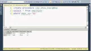 SQL Server 2012 create a stored procedure