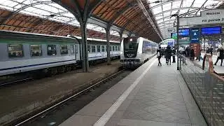 TLK 35102 ARTUS směr Gdynia Glowna přijíždí do stanice Wroclaw Glowny 11.2.2022