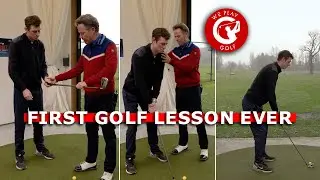 First GOLF LESSON ever! - This guy NEVER hit a golf ball in his life!