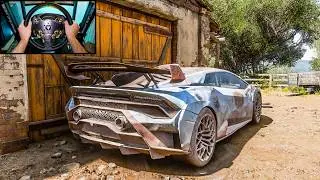 Rebuilding Lamborghini Huracan STO - forza Horizon 5 | Steering Wheel Gameplay