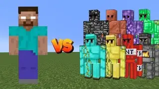 HEROBRINE vs ALL GOLEMS | Minecraft Mob Fight