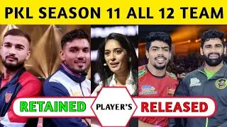PKL SEASON 11 2024 | ALL 12 TEAM RETAINED AND RELEASED PLAYER'S