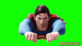 Flying Superman Green Screen - HD