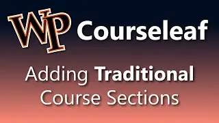 Adding Traditional Sections
